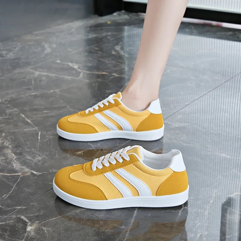 Women Tennis Sneakers Flats Ladies Fashion Mixed Colors Lace-up Vulcanized Shoes Spring Autumn Woman Outdoor Trainers Footwear