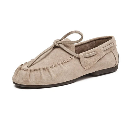 AIYUQI Women Loafers British Style 2026 New Genuine Leather Beanie Shoes Women Flat Non-slip Vintage Slip-on Moccasins For Women