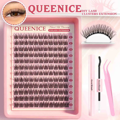 DIY Eyelash Extension Kit Individual Lashes Cluster Mix Lash Clusters with Lash Bond and Seal and Lash Accessories