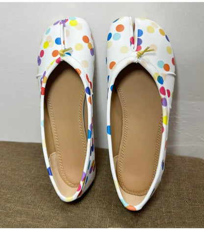 Split Toe Women Ballet Flats Fashion Tabi Shoes Casual Slip-on Loafers Ladies Pleated Leather Espadrilles Zapatillas Mujer