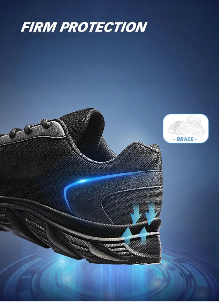 Men's Casual Sports Shoes Men's Black Mesh Breathable Running Shoes Soft Bottom Light Flat Bottom Work Shoes