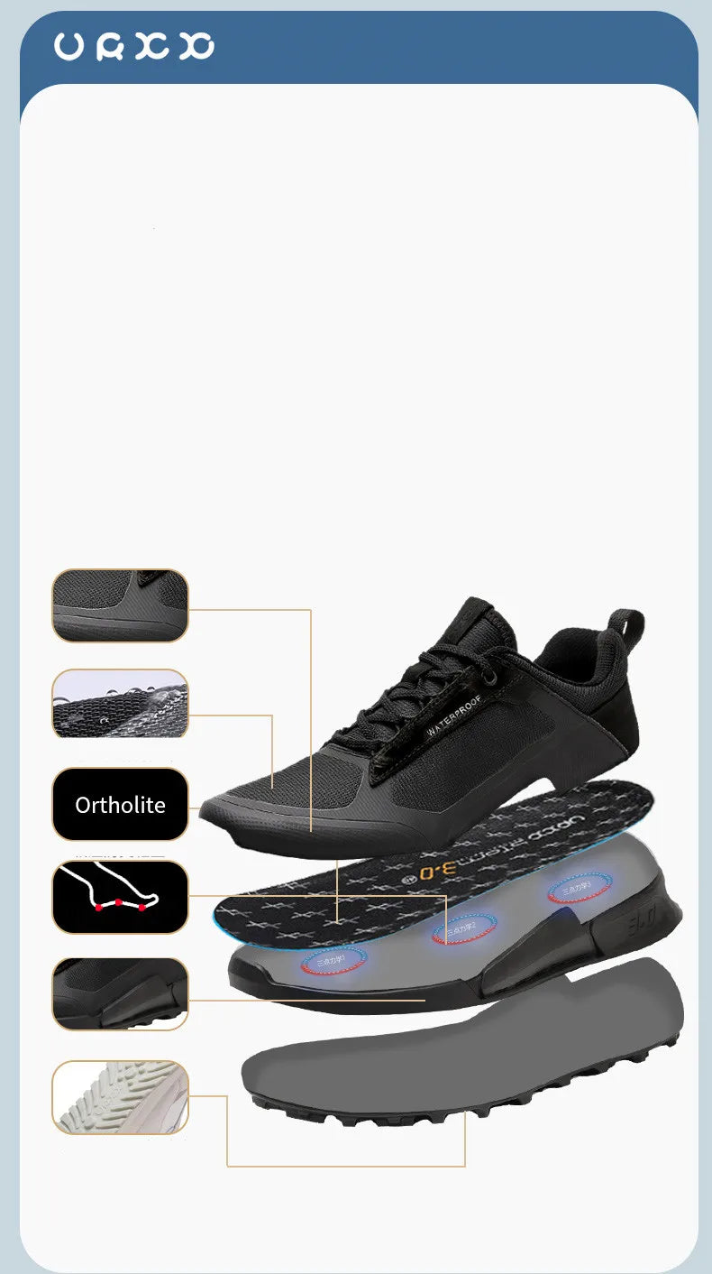 New Men's Shoes Mesh Breathable Outdoor Hiking Shoes Men Lightweight Anti Slip Waterproof Casual Sports Shoes zapatillas hombre