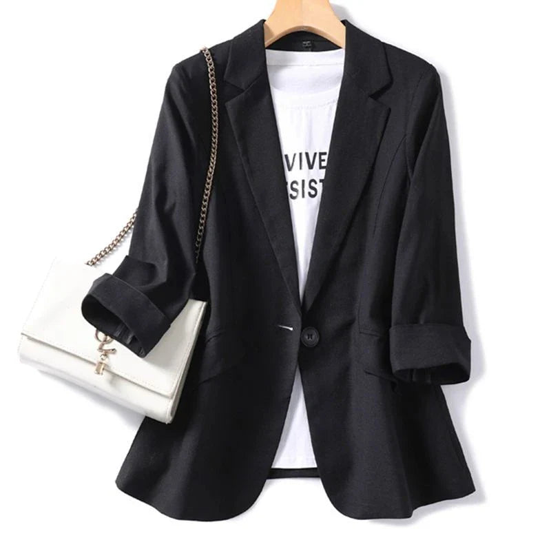 2026 Spring Summer New Temperament Versatile Large Size Women's Small Blazer Coat Loose Elegant FemaleThin  Blazer Jacket 4XL