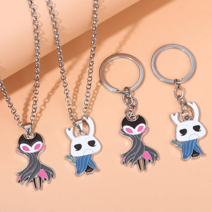 Game Hollow Knight Keychain The Grimm Theater Master Metal Keychain Pendant Game Peripheral Jewelry Unisex Keychain Pendant