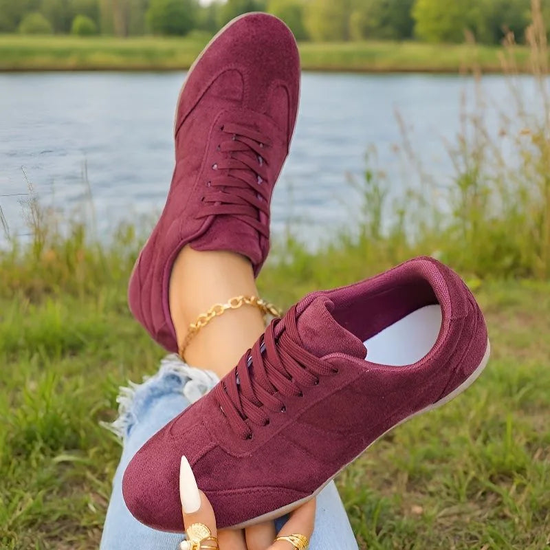 Women's Casual Flat-soled Non-slip Wear-resistant Sport Shoes Spring Autumn Round-toe Soft and Comfortable Women Single Shoes