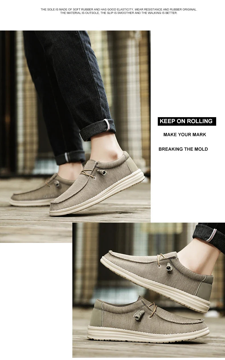 Plus Big Size 50 Dude Canvas Shoes Men Casual Slip on Shoes Alpargatas Hombre Moccasins Mocassin Homme Lightweight Breathable