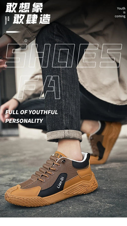 Spring and Autumn Fashion Elastic Band Sneakers for Men, Versatile Trendy Casual Shoes, Student Running Shoes, Soft-Soled Lightweight Men's Shoes