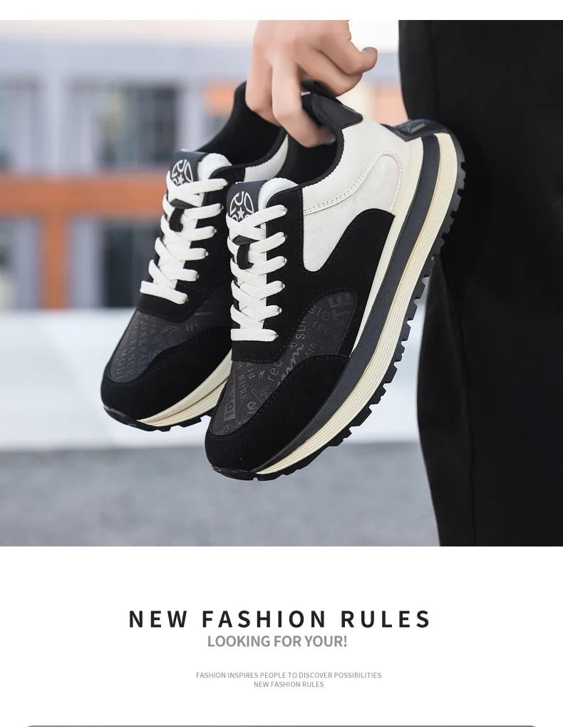 Men Shoes 2025 Spring Autumn New Fashion Comfortable Height Increase Casual Running Shoes Breathable Non Slip Platform Sneakers