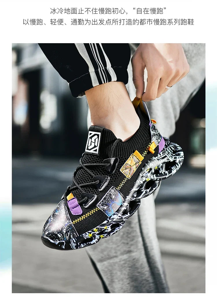 Men's Casual Sneakers Breathable Luxury Trainer Race Shoes Fashion Loafers Running Shoes for Male