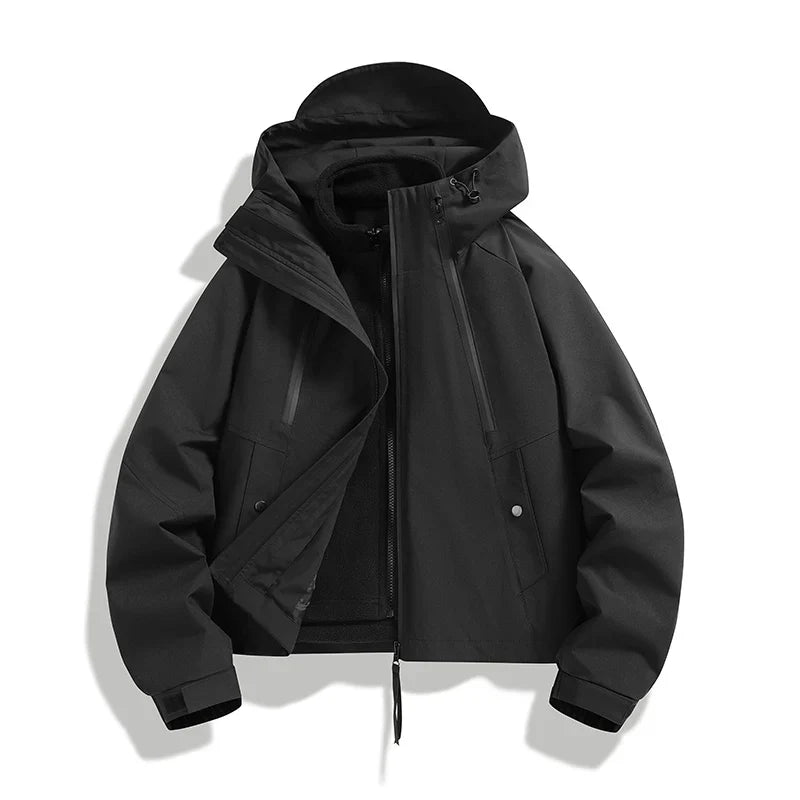CHRLCK Women Waterproof Hiking 3IN1 Jackets Winter Warm Windproof Windbreakers Women Camping Trekking Thin Jacket Woman