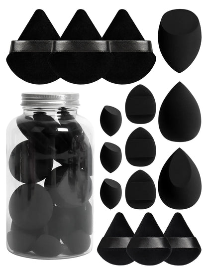 Spring 15 Cans,3 Loose Powder Puffs & 3 Mini Loose Powder Puffs & 3 Mini Makeup Eggs & 3 Mini Air Cushion Puffs, Foundation Mix