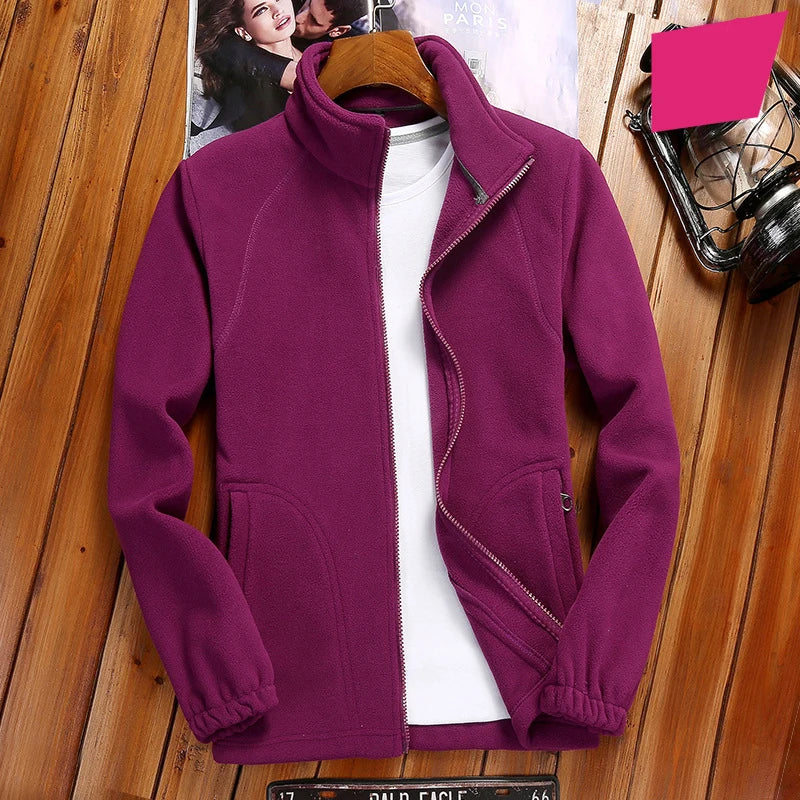 2023 New Winter Women's Zipper Cardigan Sweatershirt Warm Coral Fleece Jacket Ladies Outdoor Running Polar Fleece Coat Clothes