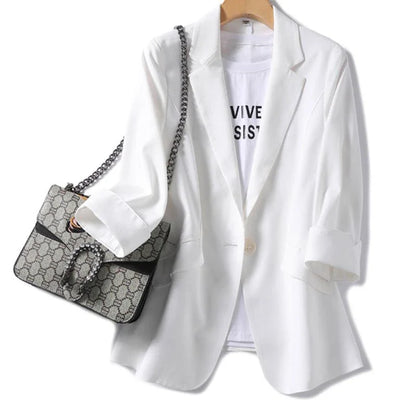 2026 Spring Summer New Temperament Versatile Large Size Women's Small Blazer Coat Loose Elegant FemaleThin  Blazer Jacket 4XL