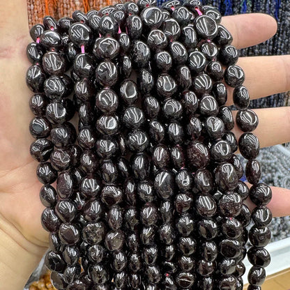 Natural Crystal Garnet Conformal Stone Irregular Faceted Loose For Jewelry Making DIY Necklace Bracelet 15''6-8mm 8-10mm