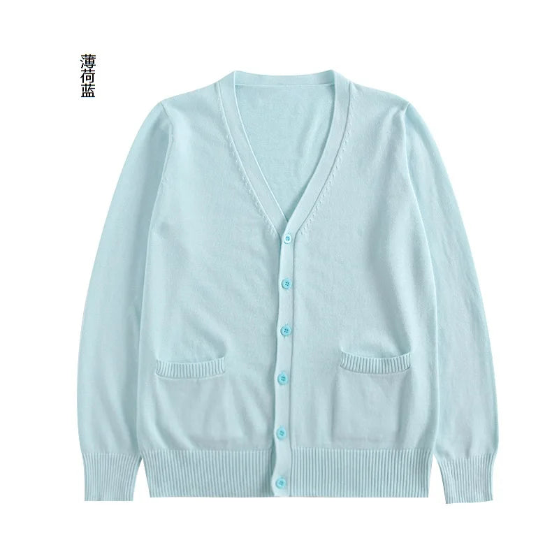 New Sweater Solid Candy Women Knit Top Fashion Female Cardigan Thin Spring Autumn Long Sleeve Adult Jacket Clothes Slim XS-2XL