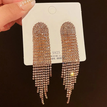 2PC Women's Fashion Copper Claw Chain Long Tassel Earrings Outdoor Travel Carnival Banquet Party Holiday Dressing Gift-233