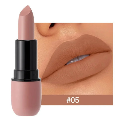 6-Color Matte Velvet Sexy Lipstick Waterproof Long-Lasting Nude Brown Lipstick Smooth High Pigment Profissional Lipgloss Makeup