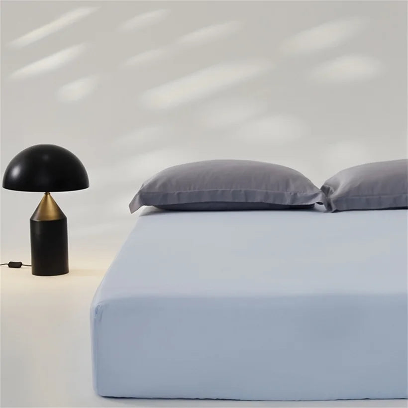 3pcs Set 100% Mulberry Silk Bed Sheet Set with 1pc Fitted Sheet and 2pcs Pillowcase Mattress Cover for Double King Queen Size