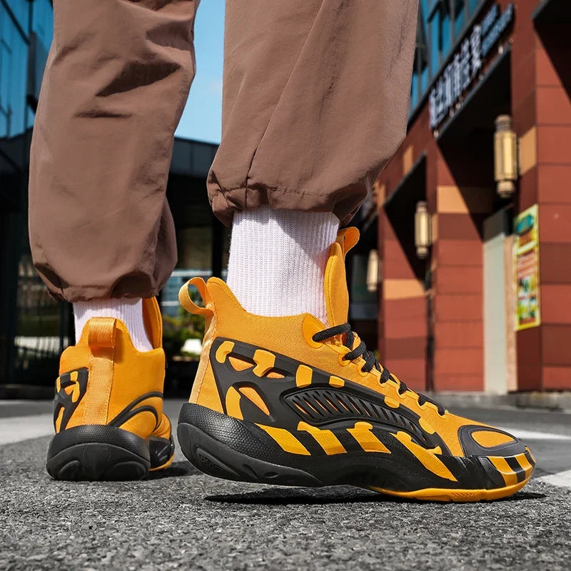 Men's Basketball Shoes Breathable Cushioning Non-Slip Wearable Runing Shoes Gym Training Athletic Basketball Sneakers for Men