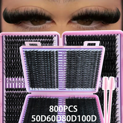 800pcs Cluster False Eyelash, Soft and Durable Design, Suitable for Daily Use, Natural, Everyday, and Voluminous Makeup Effect
