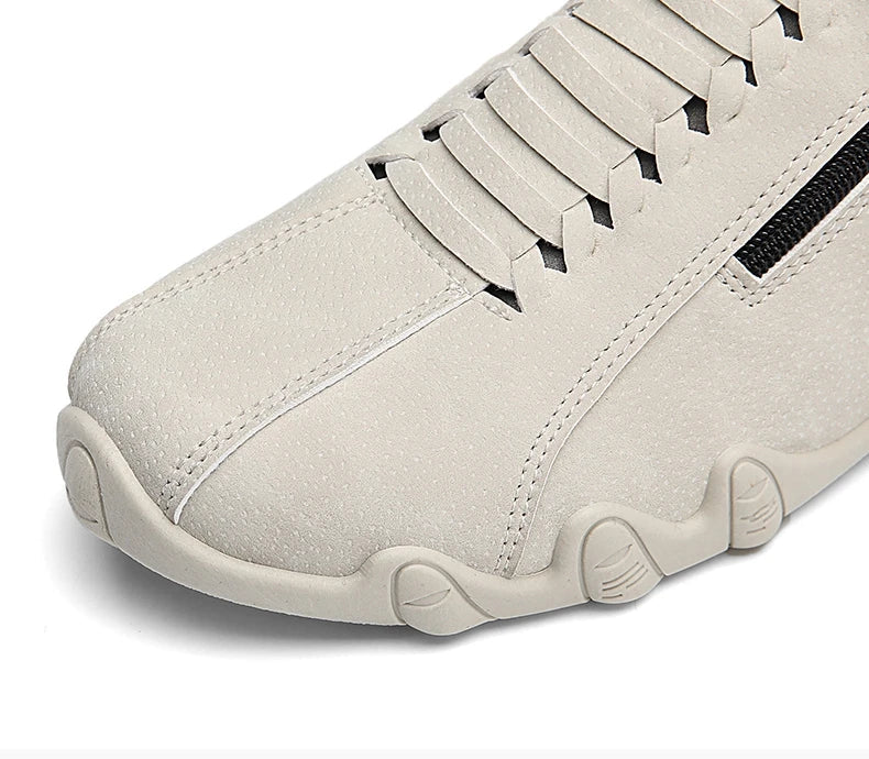 Men's Casual Shoes Side Zipper Short Boots Versatile Flats Bottom Trbottomyy Fashion Pu Leather Men's Shoes Spring Suitable for Outdoor Sports