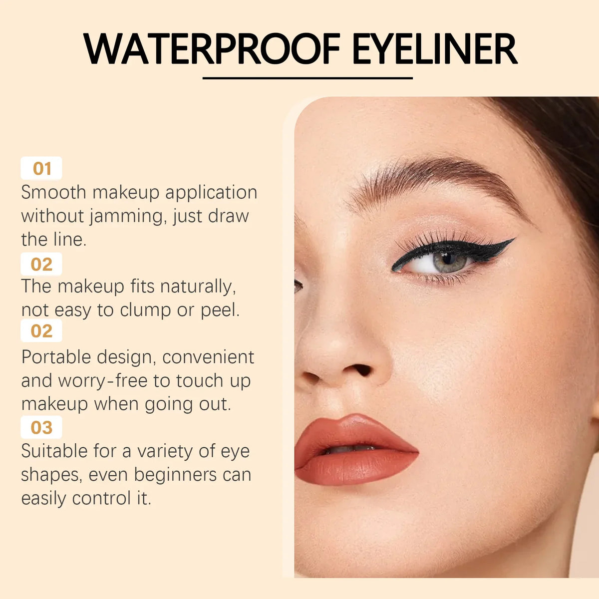 Zephoco Brown Eyeliner Pencil Waterproof Sweatproof Long Lasting Easy to Color Smooth Soft Gel Eyeliner Pencil Eye Makeup Set