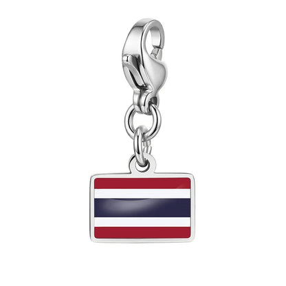 10mm Country Flag Charms Pendant Necklace Bracelet Keychain Bagchain Stainless Steel  Jewelry A Commemorative Gift For A Friend