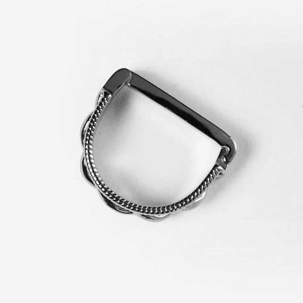 Creative Alloy D-shaped Tie Buckle Cuff Links Shirt Tie Pin Twists Tie Clip Accessories for Suit Mini Tie Knot Fixation Wedding