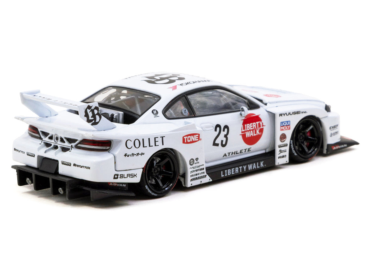 Nissan Silvia (S15) LB-Super Silhouette RHD (Right Hand Drive) #23 "Collet" White with Graphics "Hobby43" Series 1/43 Diecast Model Car by Tarmac Works