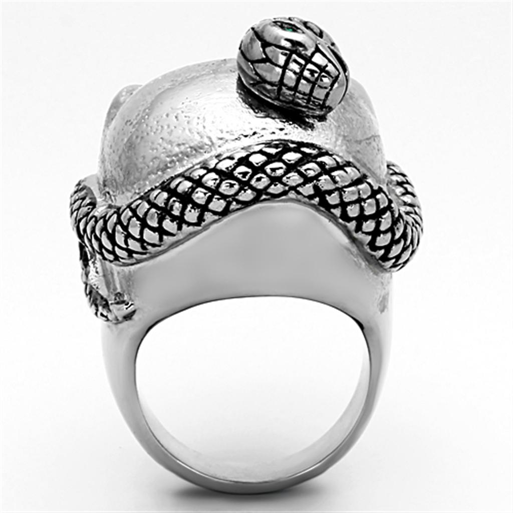 TK1038 - High polished (no plating) Stainless Steel Ring with Top Grade Crystal  in Multi Color