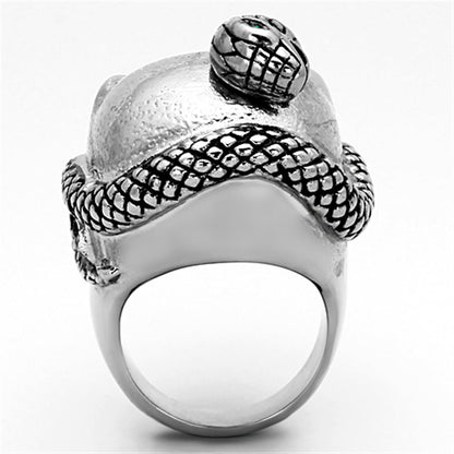 TK1038 - High polished (no plating) Stainless Steel Ring with Top Grade Crystal  in Multi Color