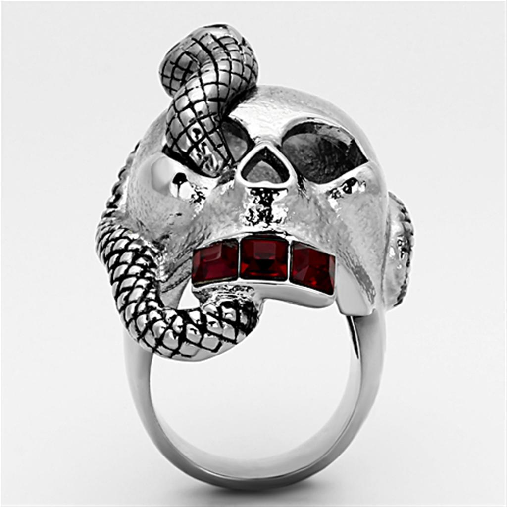 TK1038 - High polished (no plating) Stainless Steel Ring with Top Grade Crystal  in Multi Color