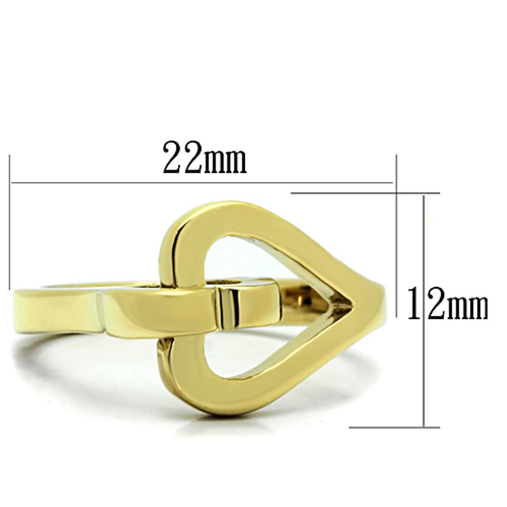 TK1382 - IP Gold(Ion Plating) Stainless Steel Ring with No Stone