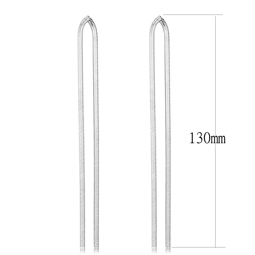 TK3530 - High polished (no plating) Stainless Steel Earrings with No Stone