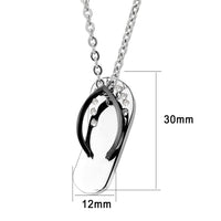 TK3942 - Two Tone IP Black Stainless Steel Chain Pendant with Top Grade Crystal in Clear
