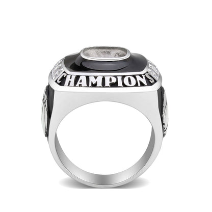 TK3944 - High polished (no plating) Stainless Steel Ring with AAA Grade CZ in Clear