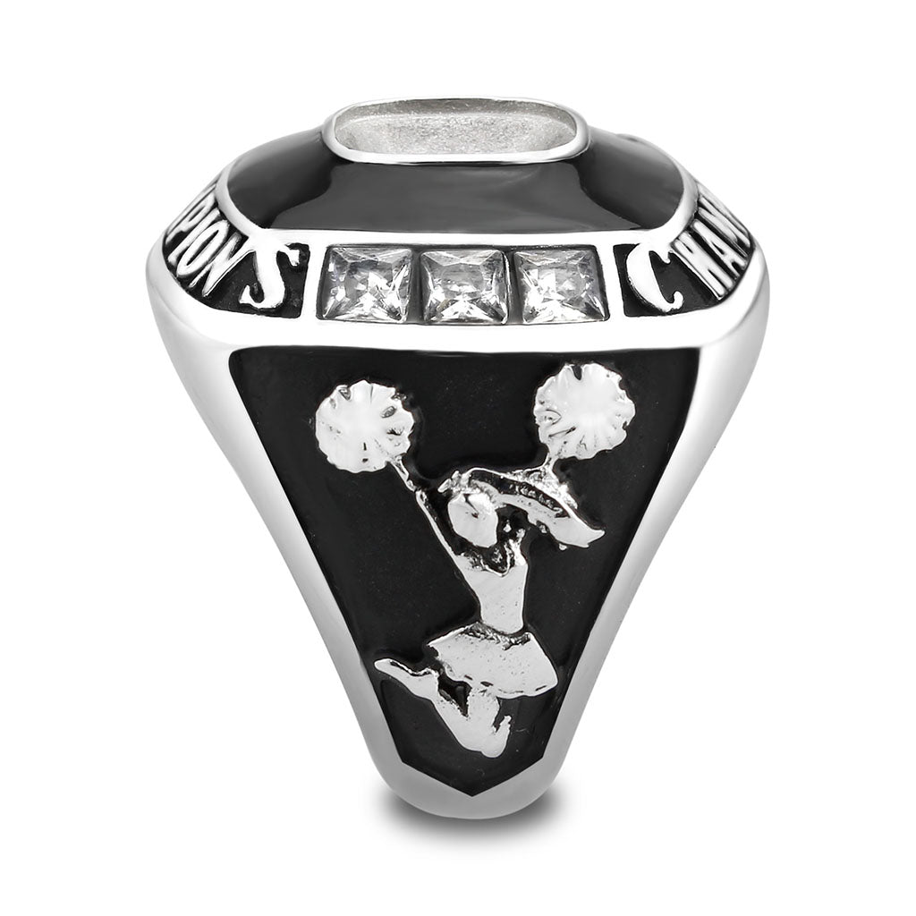 TK3946 - High polished (no plating) Stainless Steel Ring with AAA Grade CZ in Clear