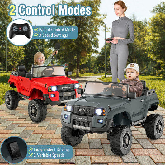 24V 2 Seater Ride on Car 4WD/2WD Switchable for Kids with Remote for Ages 3+-Red