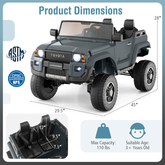 24V 2 Seater Ride on Car 4WD/2WD Switchable for Kids with Remote for Ages 3+-Red