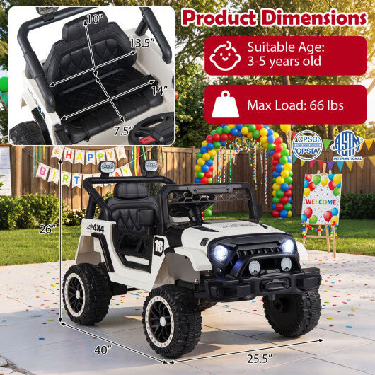 12V Kids Ride on Truck with Remote Control and 3 Speeds-Red