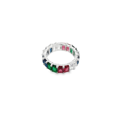 Rainbow Multicolor CZ Stones Ring (D55)