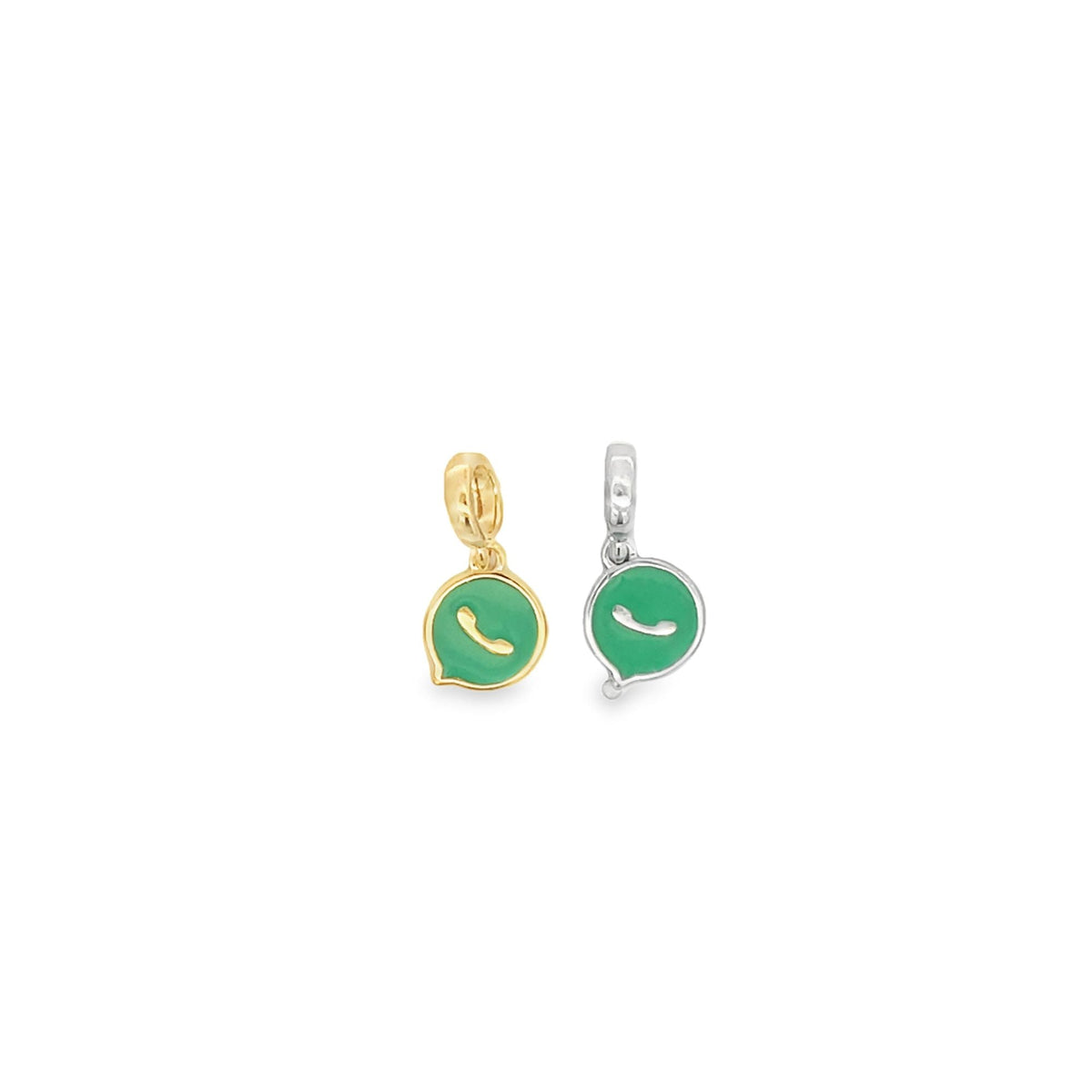 Green Enamel Chat Bubble Pendant Charm
