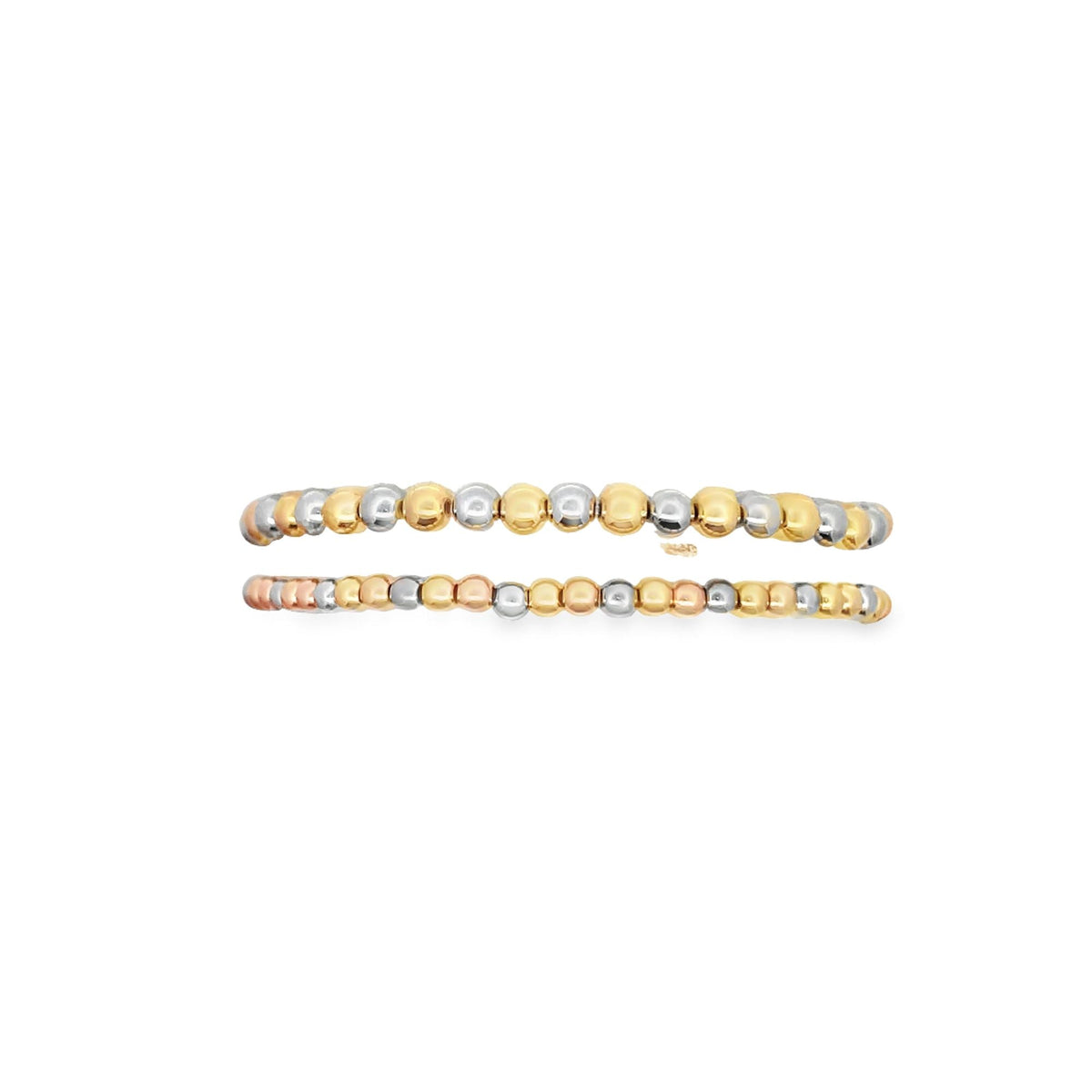 Three Toned Gold, Rose Gold, Silver Bead Bracelet | Gold Filled Beaded Bracelet