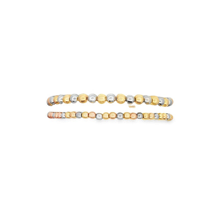 Three Toned Gold, Rose Gold, Silver Bead Bracelet | Gold Filled Beaded Bracelet