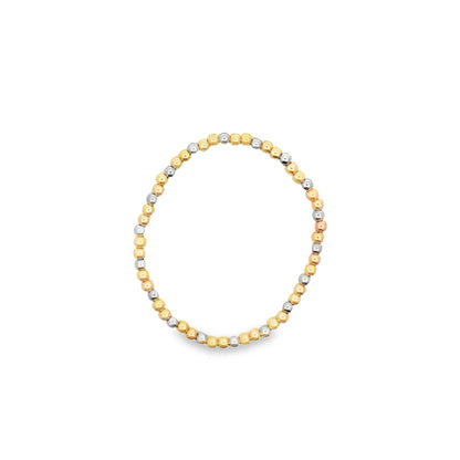 Three Toned Gold, Rose Gold, Silver Bead Bracelet | Gold Filled Beaded Bracelet