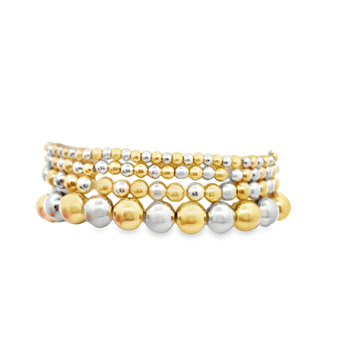 Two Toned Gold Bead Bracelet For 18K Gold Filled (I78A)