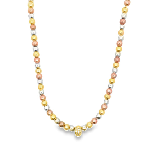 3 Toned Beaded Necklace (F247)