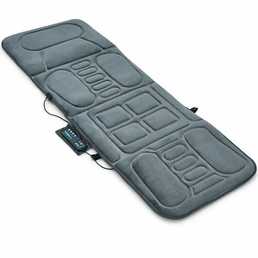 Costway Foldable Massage Mat Full Body Massager with Heat & 10 Vibration Motors