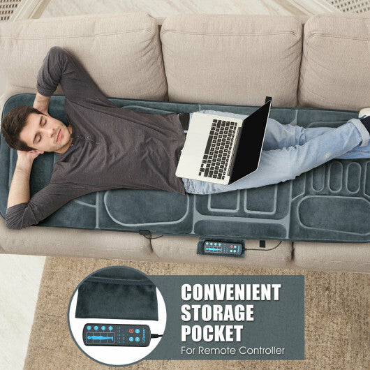 Costway Foldable Massage Mat Full Body Massager with Heat & 10 Vibration Motors