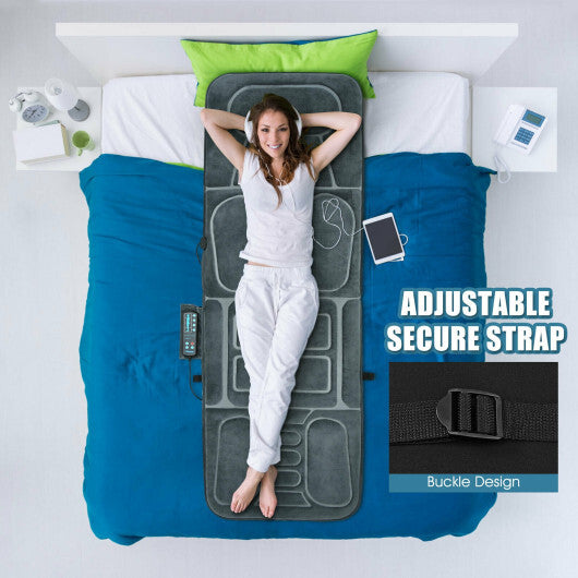 Costway Foldable Massage Mat Full Body Massager with Heat & 10 Vibration Motors